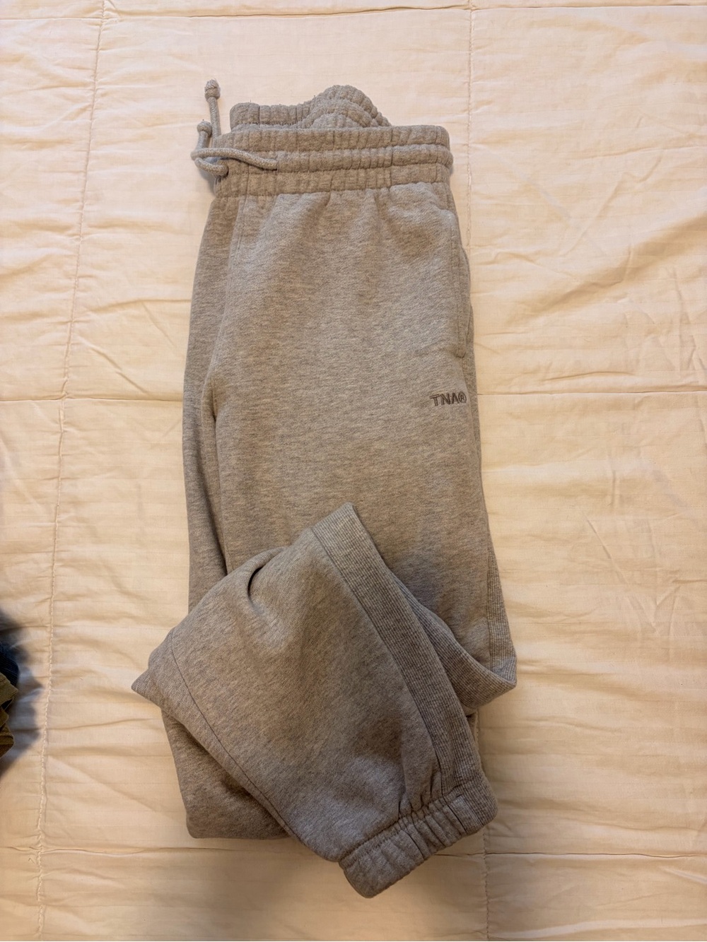 TNA' Light Gray Jogger Sweatpants with Drawstring